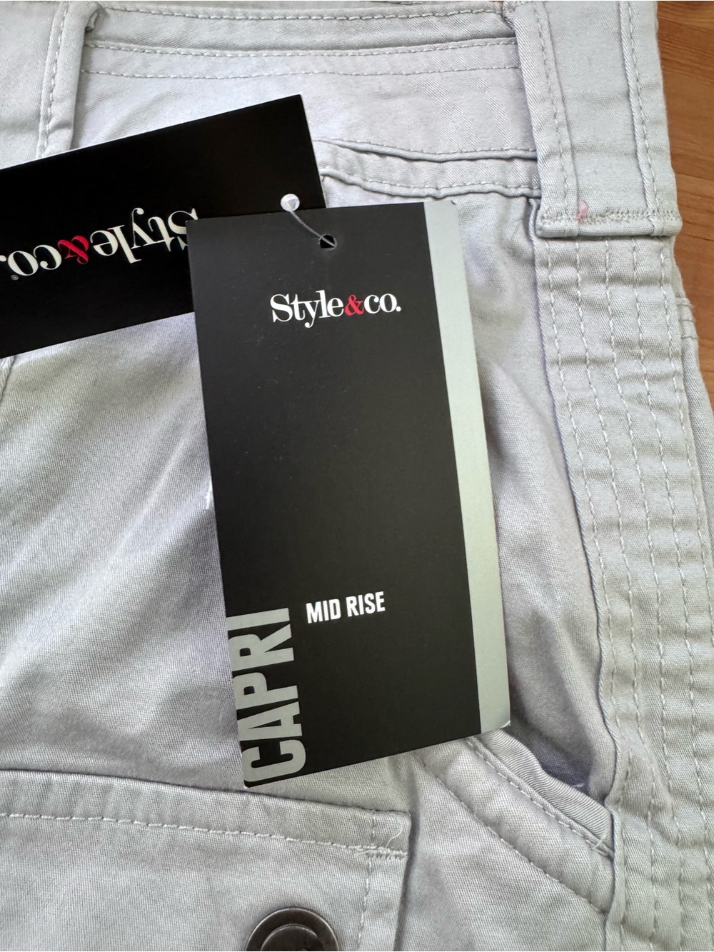Style & Co New City Silver Cropped Pants Size 16 New With Tags - Picture 5 of 10